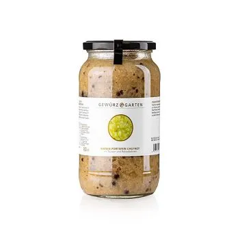 Gewürzgarten Birnen Portwein Chutney, mit Nüssen, Ingwer und Kakaobohnen, 900 ml – Bild 2