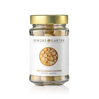 Gewürzgarten Macadamia-Nüsse, ganz, geröstet, gesalzen, 110 g