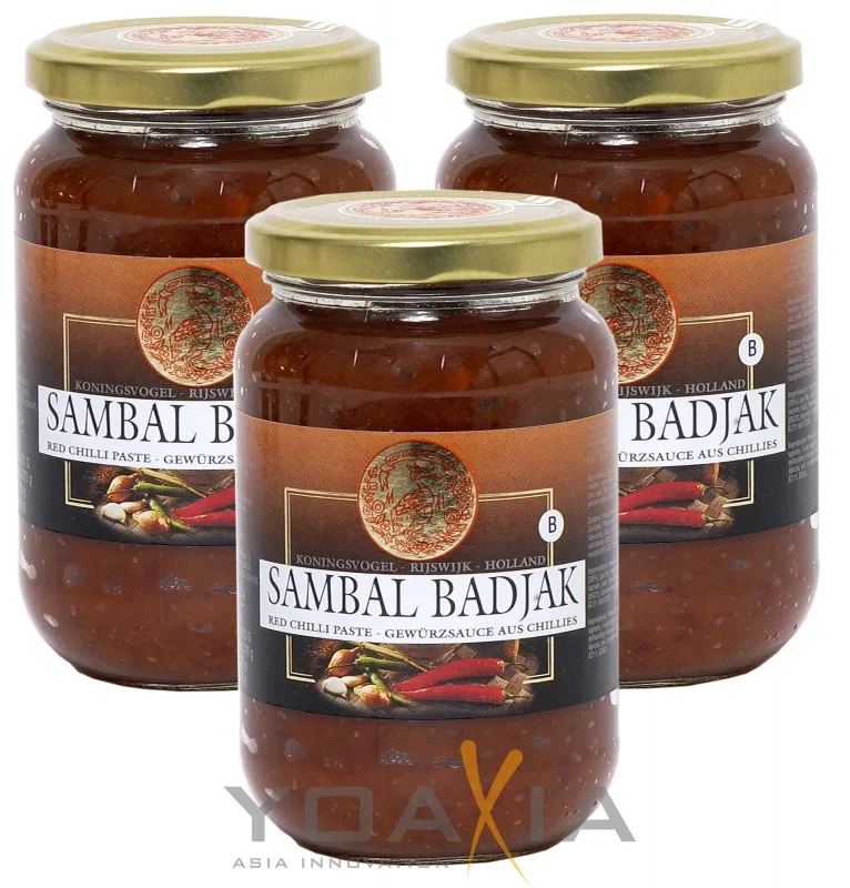 3er Pack KONINGSVOGEL Sambal Badjak (3x 375g) | Würzige Sauce | Spicy Sauce – Bild 2