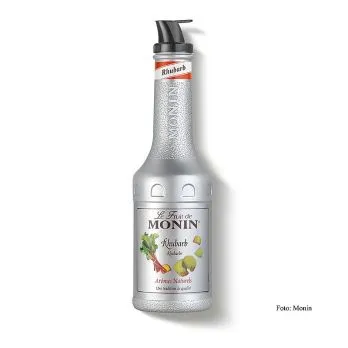 Monin Fruchtpüreemix Rhabarber Flasche mit Ausgießer, 1 l