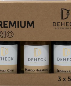 Deheck Scharfe Liköre Trio (1x Erdbeer Chili 1x Mango Habanero + 1x Himbeer Chili)