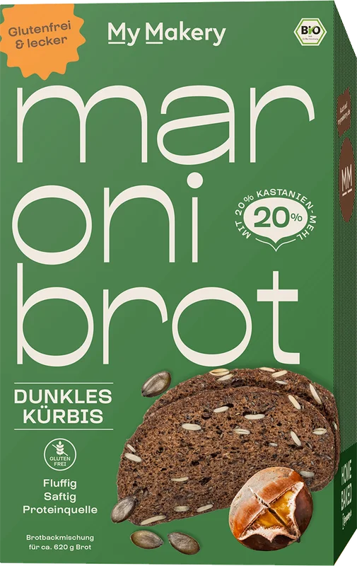 Maronibrot Dunkel Kürbis Bio Brotbackmischung