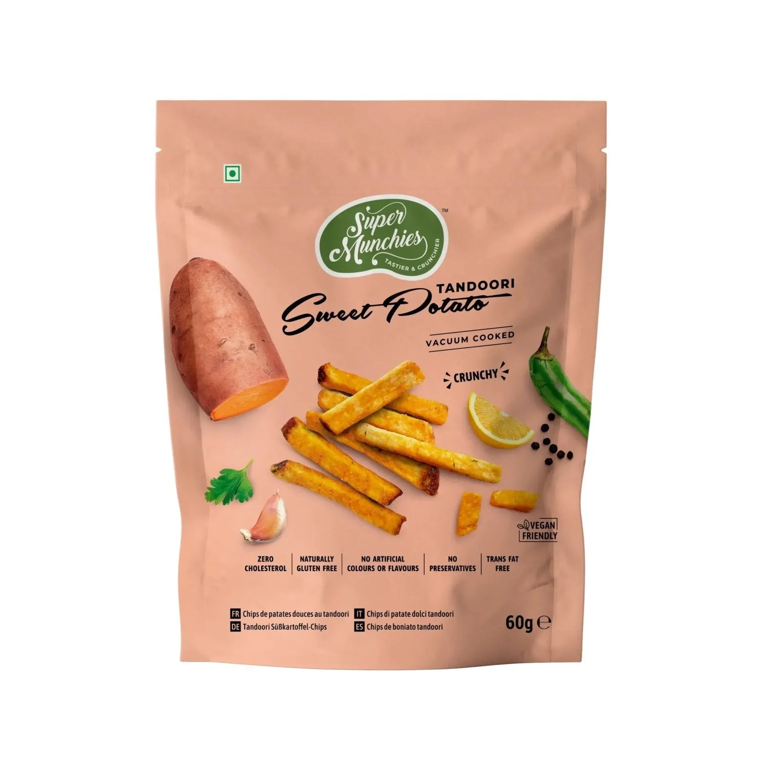 SUPER MUNCHIES Vegan Tandoori Süßkartoffelchips 60g – Bild 2