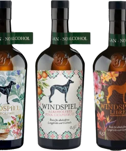 Windspiel 3er Genusspaket Alkoholfrei (1x Gin Alternative + 1x Rum Alternative + 1x Pink Grapefruit Gin Alternative)