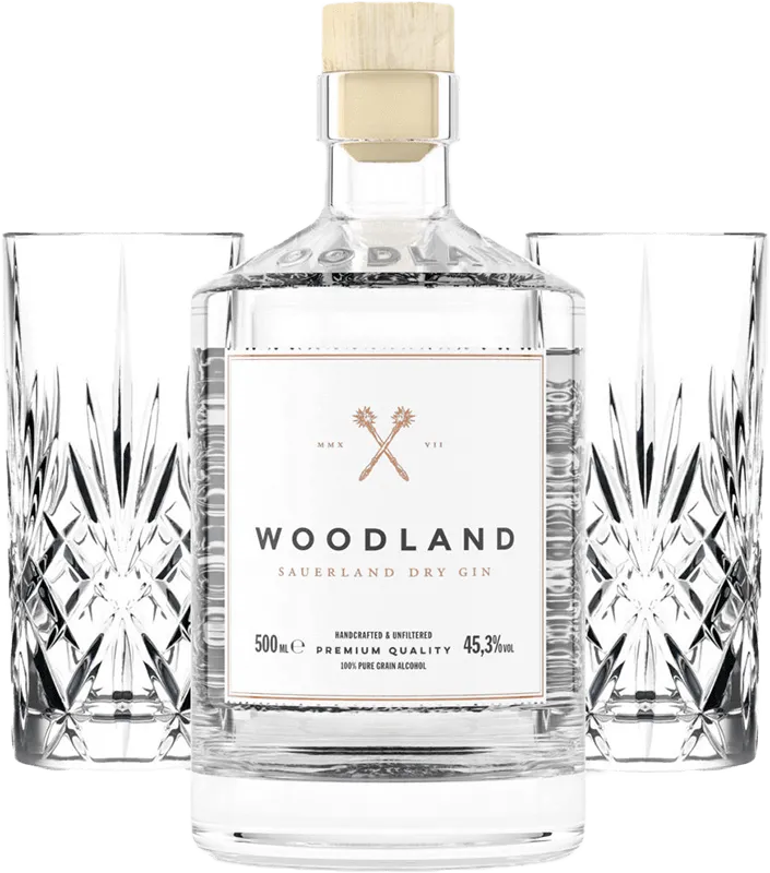 Woodland Dry Gin Bundle (1x Sauerland Dry Gin + 2x Highball Gläser) – Bild 2